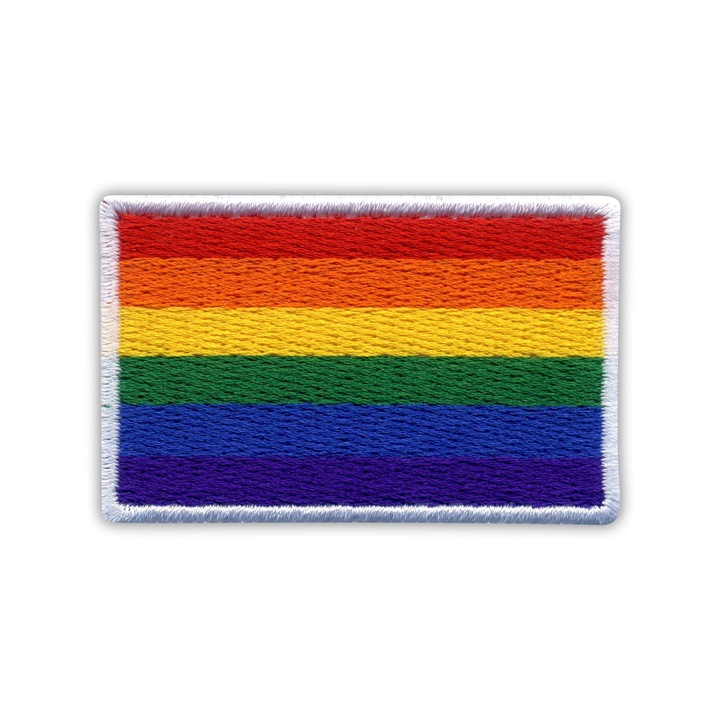 Patchion téglalap alakú, többszínű textil folt 3.5x5.5cm