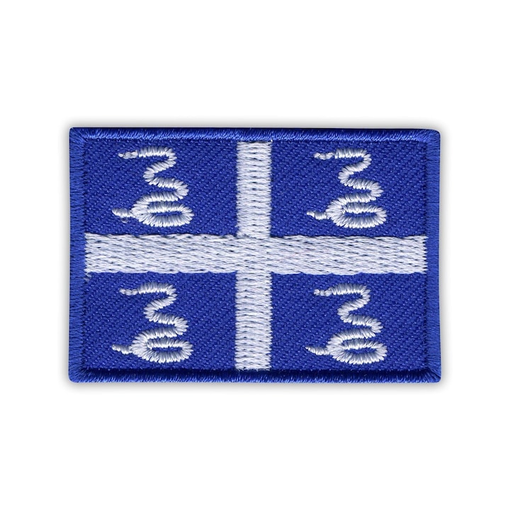 Patchion Martinica textil folt, kék-fehér, 3.5x4.9cm