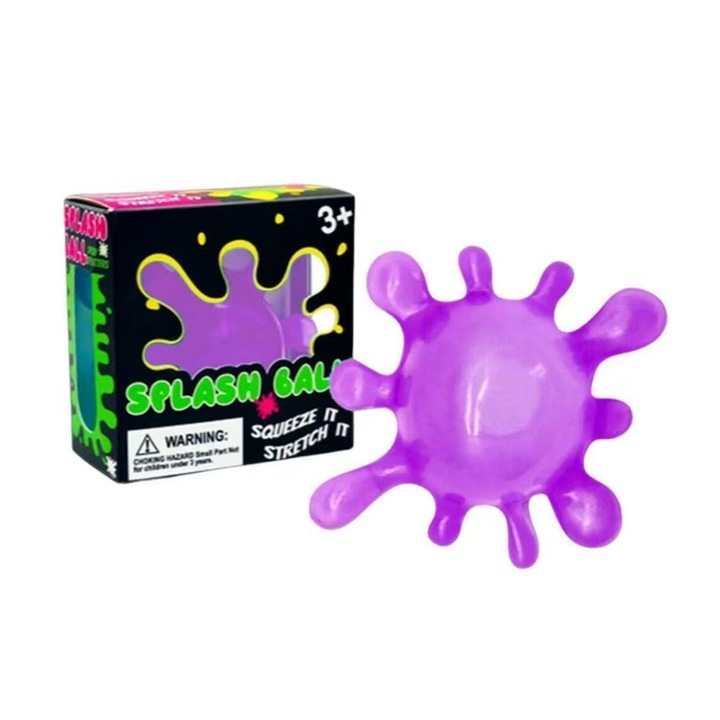 NEEDOH Splash Ball stresszoldó játék, vírus forma, rugalmas TPR anyagból, tartós és újrafelhasználható, lila, 1 db.