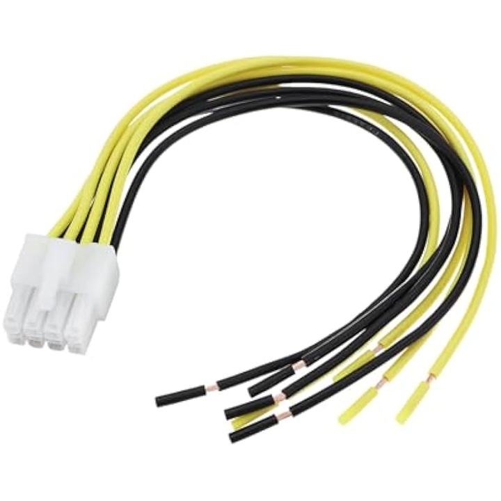 Conector/cablu difuzoare 8 pini, compatibil Alpine MRV/MRP/V12/V-Power Flex, mufa high-level, corp metal si plastic, plug-and-play, negru/galben, 20 cm