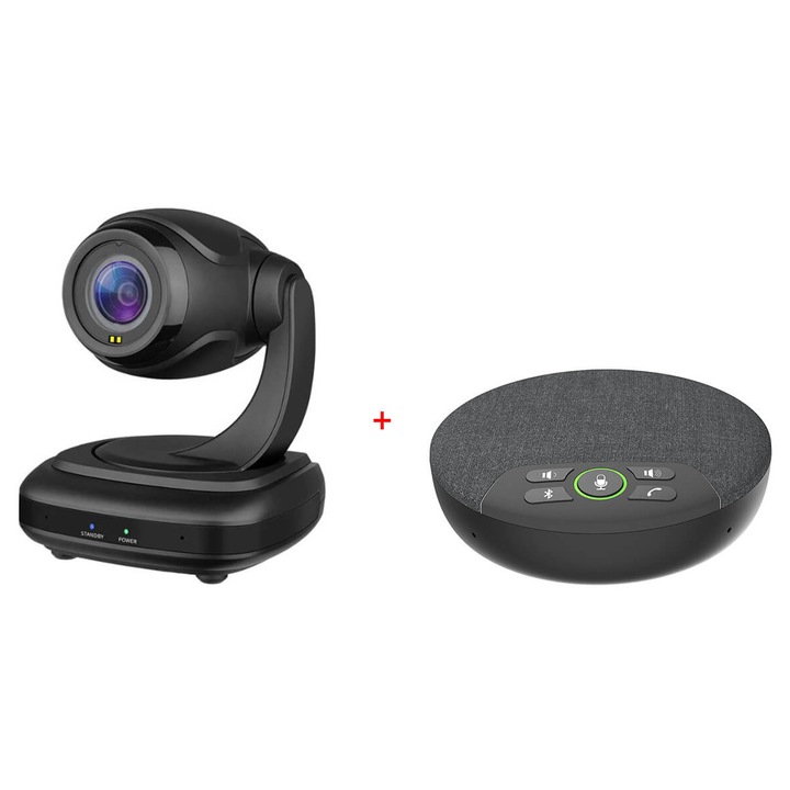 Sistem de videoconferinta cu Camera PTZ Rocware RC310 si Speakerphone Eacome GLS200, eligibil PNRAS/PNRR