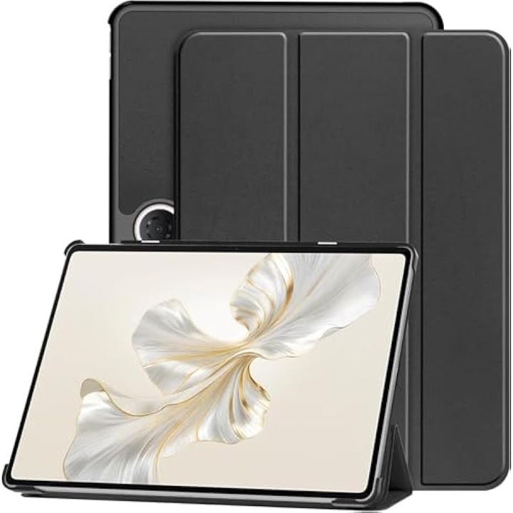Husa tableta, Huawei Honor Pad 9, negru, 28x18x1cm, cu suport pliabil triplu, protectie completa