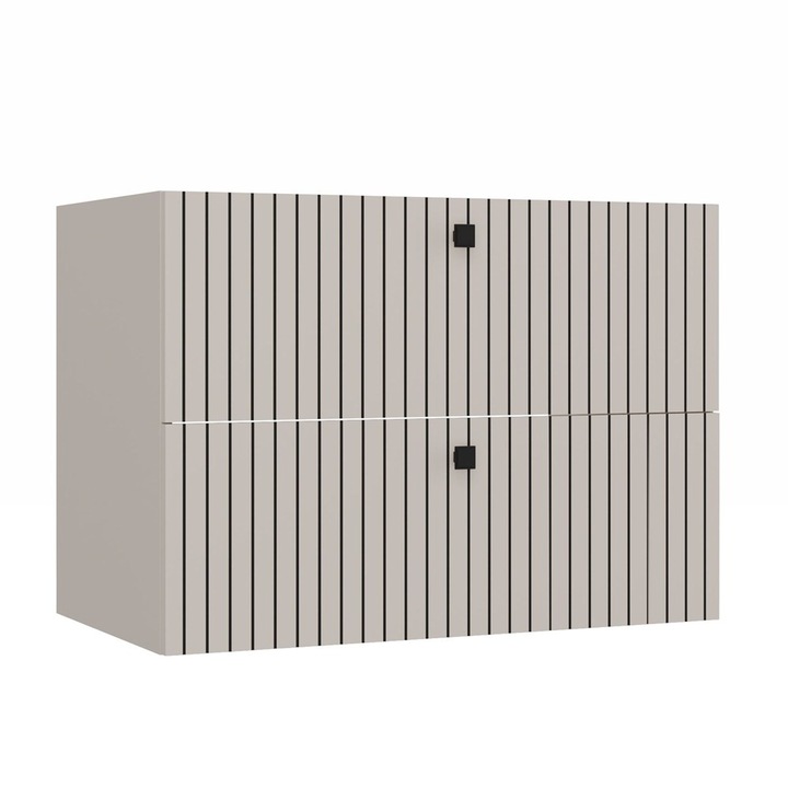 Dulap baie suspendat Topeshop Tigo 80 2S, 2 sertare, stejar evok, 80x45x50cm