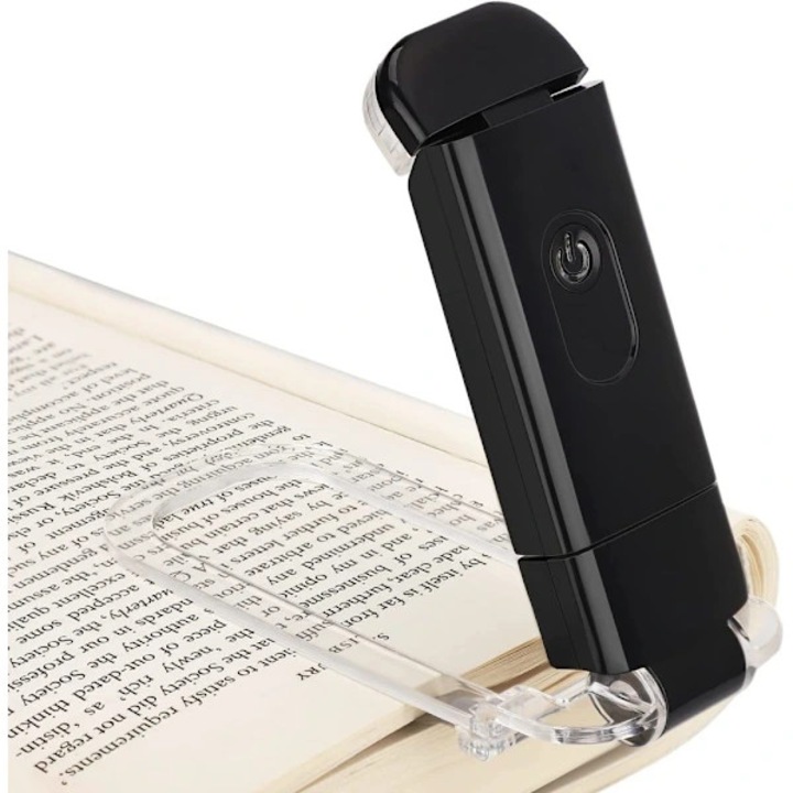 Lampa de carte portabila LED, flexibila, negru, USB, 350°