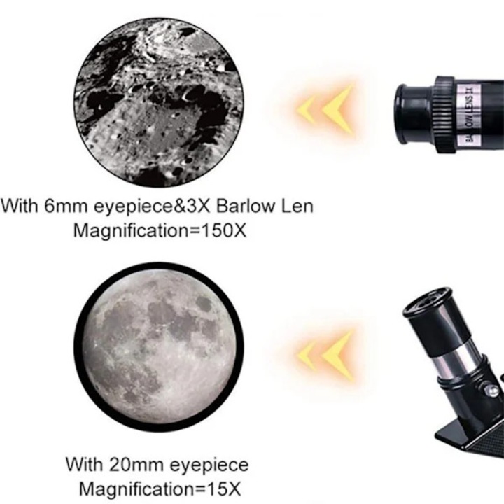 Csillagászati refraktor távcső, 70mm, 300mm, vezeték nélküli távirányító, alumínium állvány