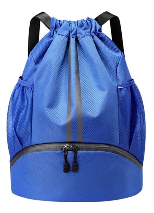Rucsac tip sac din material Oxford hidrofug, cu compartiment pentru incaltaminte si buzunar impermeabil, bretele late reglabile, capacitate mare 40x30 cm, Roz