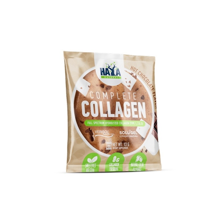 Étrend-kiegészítő, Haya Labs, Complete Collagen, 13g, Csokoládé, 13 mg