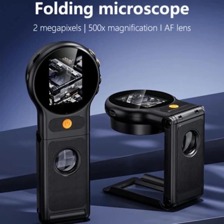 Дигитален микроскоп 500x, автофокус, 2MP, 8 LED, 2 инча, черен