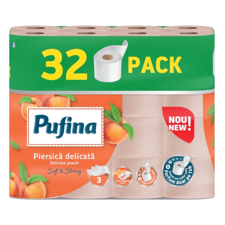 Jumbo Pack 32 Role Hartie Igienica 3 Straturi Premium Piersica