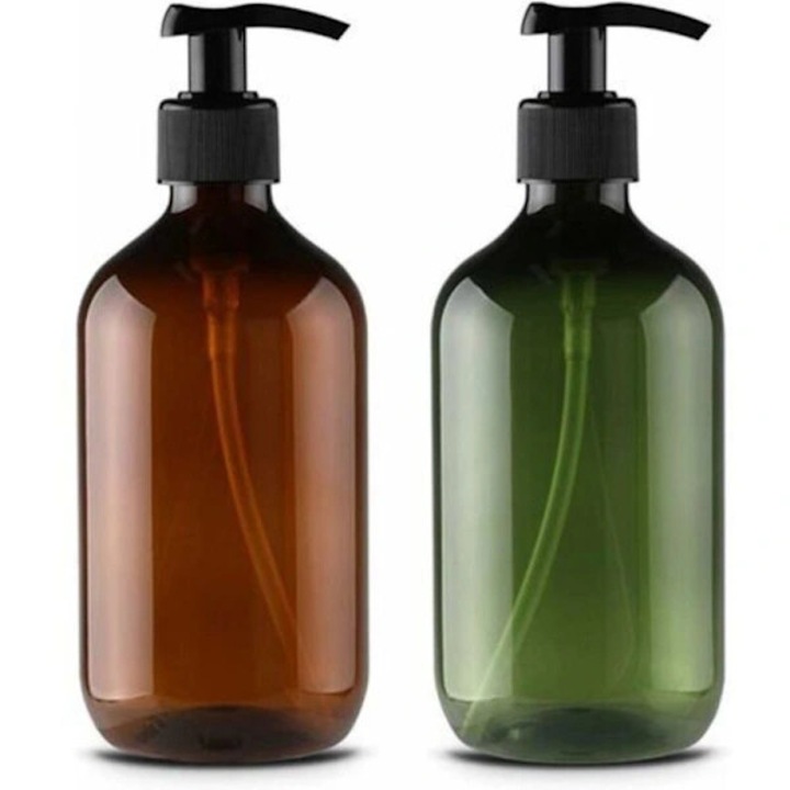 2 db műanyag tartály, 500ml, barna zöld, pumpával