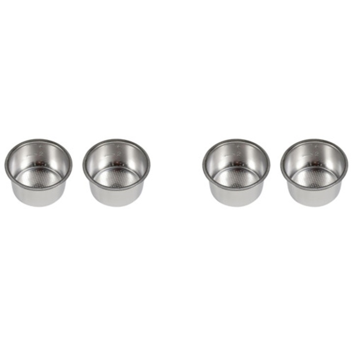 Set 4 filtre cafea 51mm pentru portafiltru fara fund, 4 cani, negru