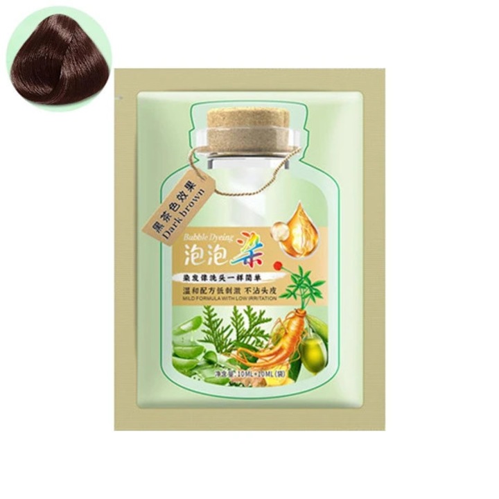 Sampon colorant par natural, 10 doze/plicuri, ceai negru, 30ml