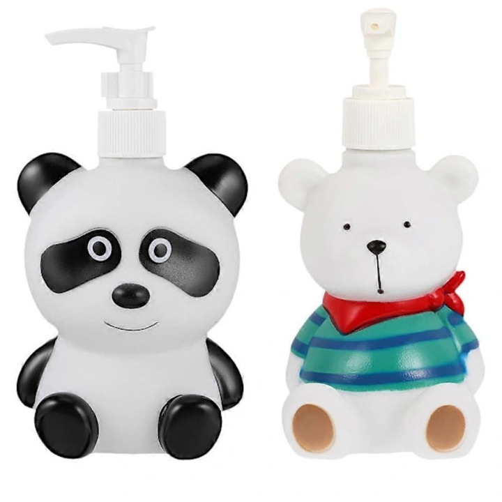 2 darabos szett, rajzfilm stílusú vinil lotion adagoló/pumpás flakon, 300 ml, vízálló, többszínű
