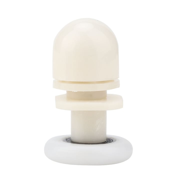 8 db műanyag görgő készlet tolóajtókhoz, 25mm, fehér, 6mm vastagság