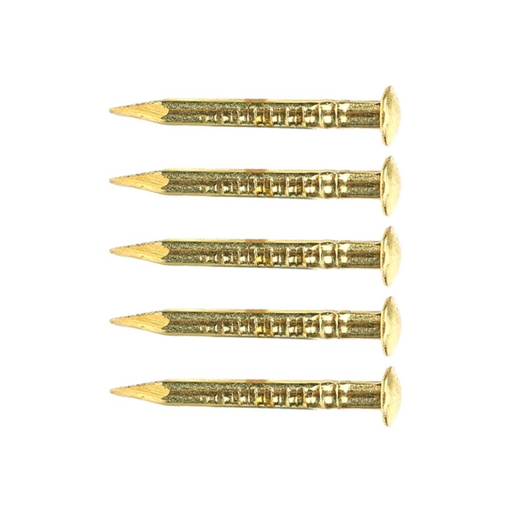 Kerek fejű réz szegek készlet 10x15x18x22mm, arany