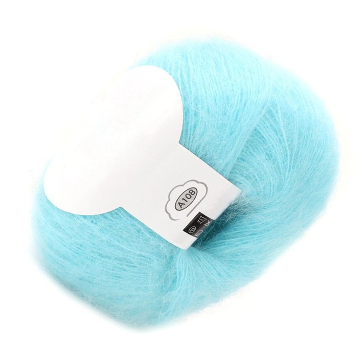 Puha moher pashmina angóra fonal 26g élénk kék