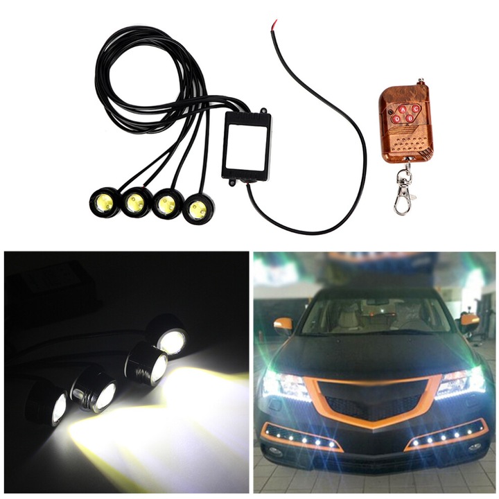 Lumina LED 4in1 Eagle Eye, fehér, 12V, 6W, 16 villogási mód, 70cm