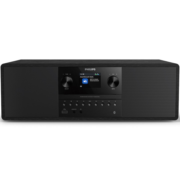 Microsistem audio Philips TAM6805M2/10, 50W, Bluetooth 6.0, Auracast, Radio FM/DAB+, CD, USB, Negru