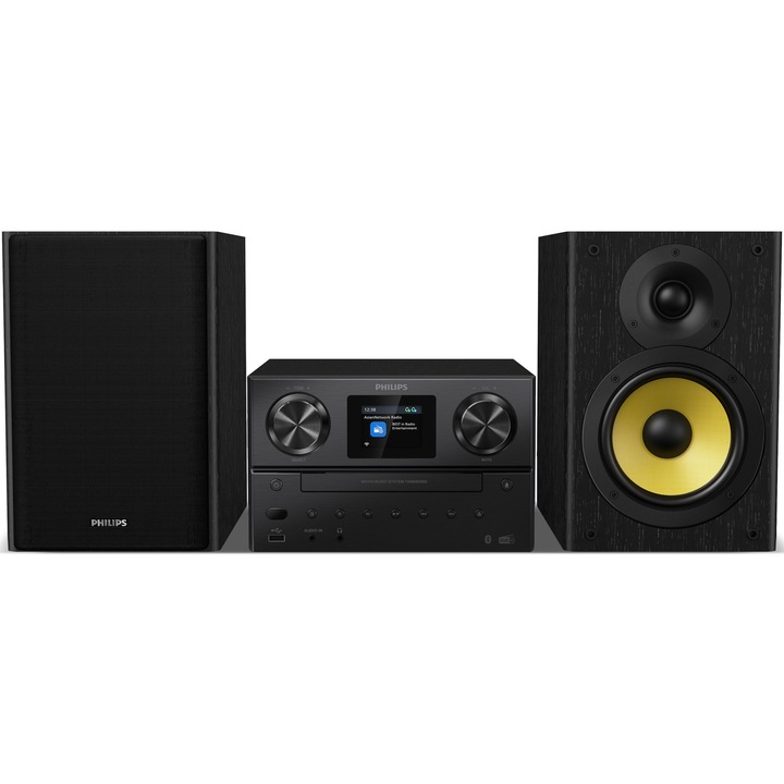 Microsistem audio Philips TAM8905M2/10, 100W, Bluetooth, Radio FM/DAB+, CD, USB, Negru