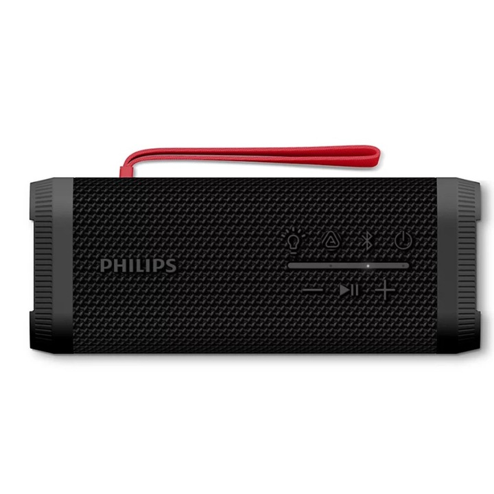 Philips TAS2000B/00 hordozható hangszóró, 10W, Bass+, Bluetooth 5.4, TWS, Auracast, USB, LED RGB Light, IPX5, 20 óra autonómia, Fekete
