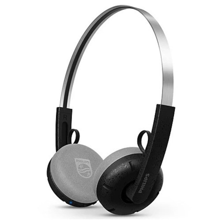 Căști wireless on-ear Retro Philips TAH2000BK/00, Bluetooth 5.4, Multipoint, Voice assistant, Autonomie 20h, Negru