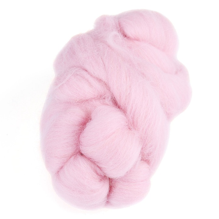 Gyapjú kézi nemezeléshez, rózsaszín, 55g, 2m