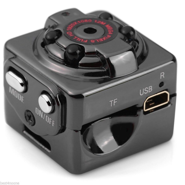 Mini kamera kompakt SQ8/SQ11, HD 1080P sportkamera széles látószöggel, vízálló, fekete