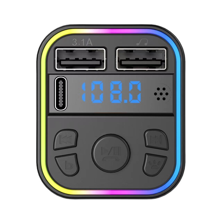 MP3 Bluetooth autós lejátszó kihangosítóval, multifunkcionális FM transzmitter