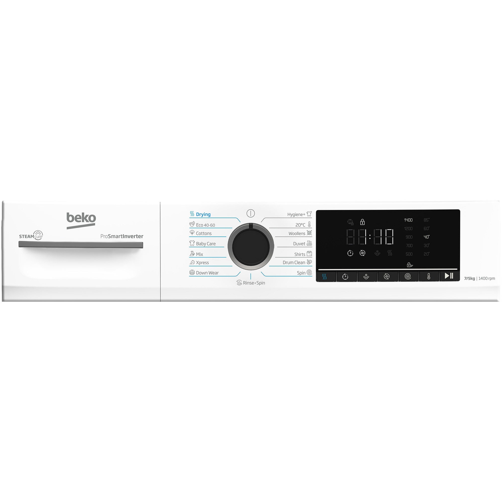 Masina de spalat rufe cu uscator Beko BMM5DFO5741W, Clasa D, SteamCure, 7/5 kg, 1400 rpm, Alb