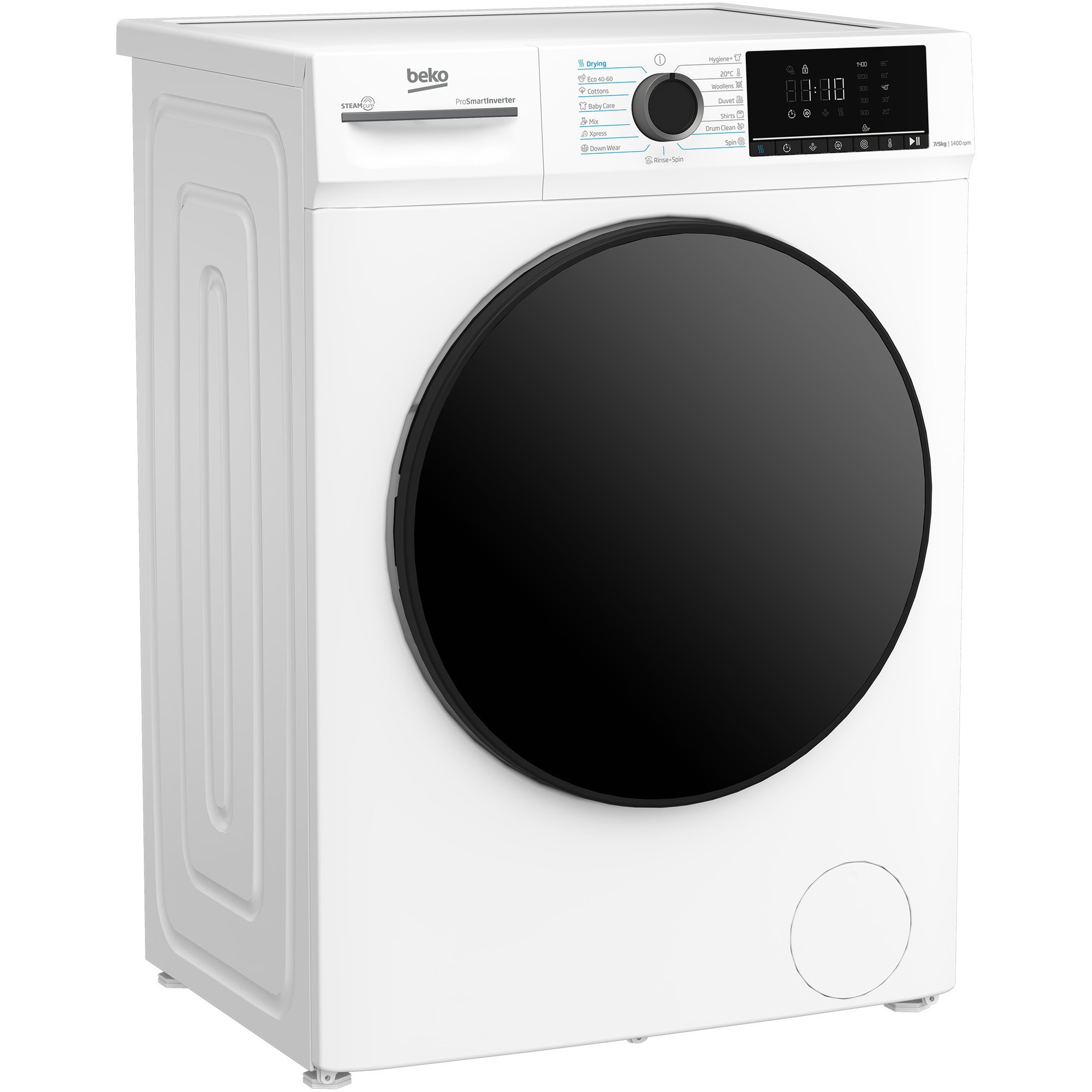 Masina de spalat rufe cu uscator Beko BMM5DFO5741W, Clasa D, SteamCure, 7/5 kg, 1400 rpm, Alb