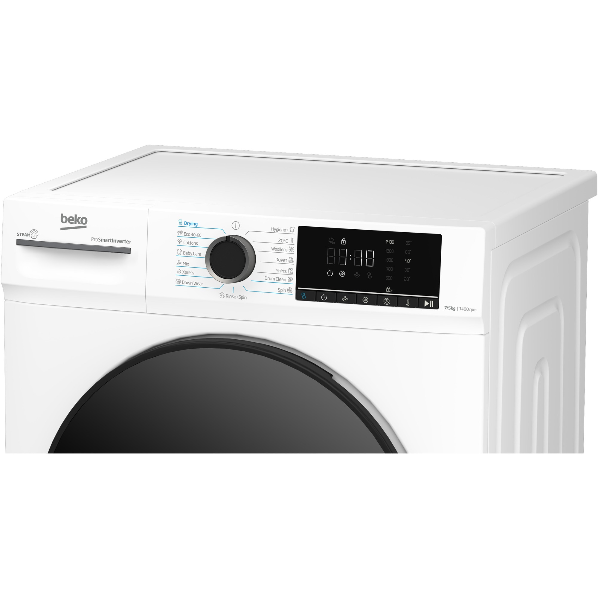 Masina de spalat rufe cu uscator Beko BMM5DFO5741W, Clasa D, SteamCure, 7/5 kg, 1400 rpm, Alb