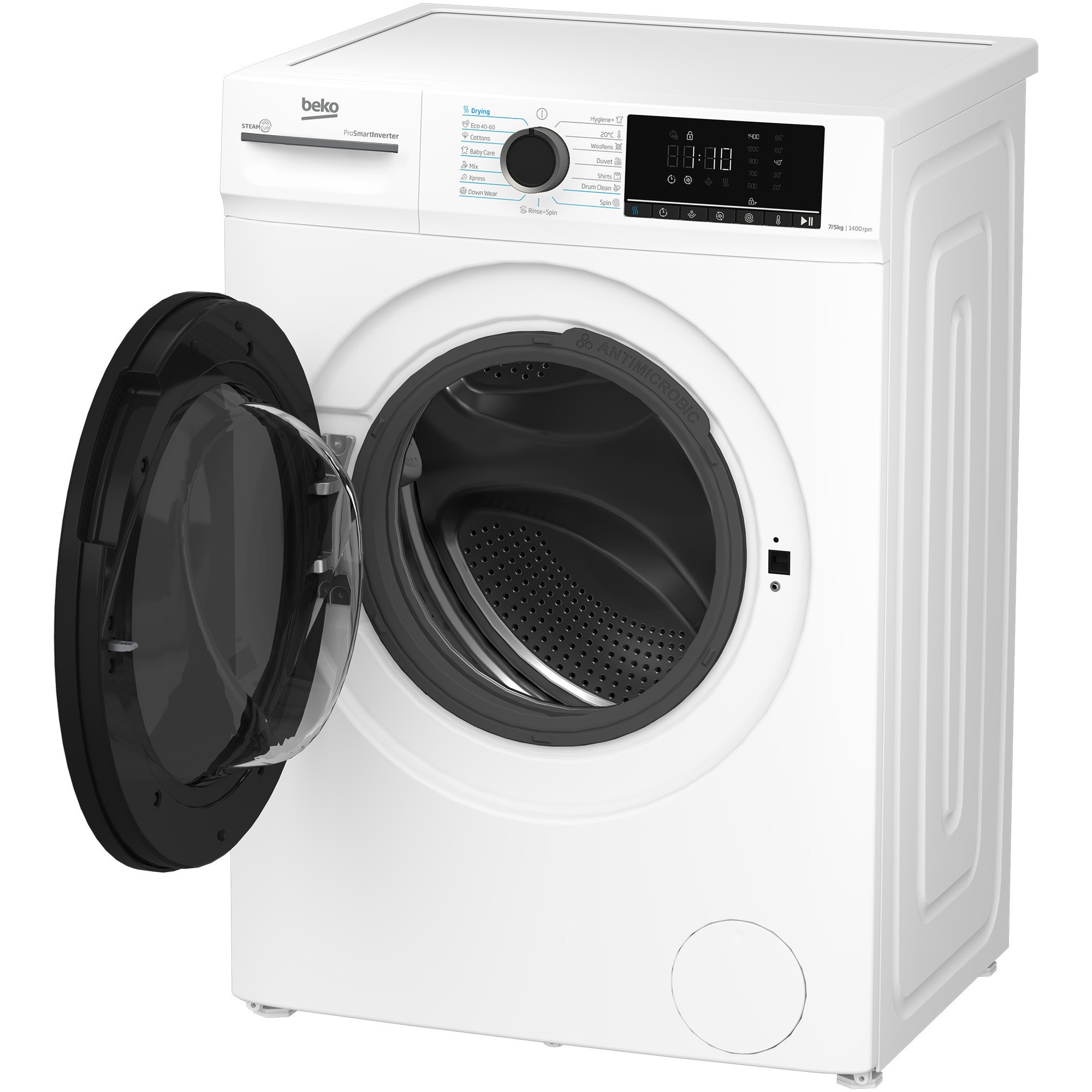 Masina de spalat rufe cu uscator Beko BMM5DFO5741W, Clasa D, SteamCure, 7/5 kg, 1400 rpm, Alb