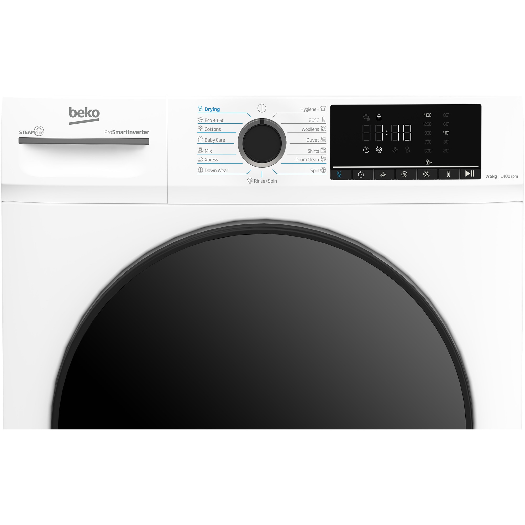 Masina de spalat rufe cu uscator Beko BMM5DFO5741W, Clasa D, SteamCure, 7/5 kg, 1400 rpm, Alb
