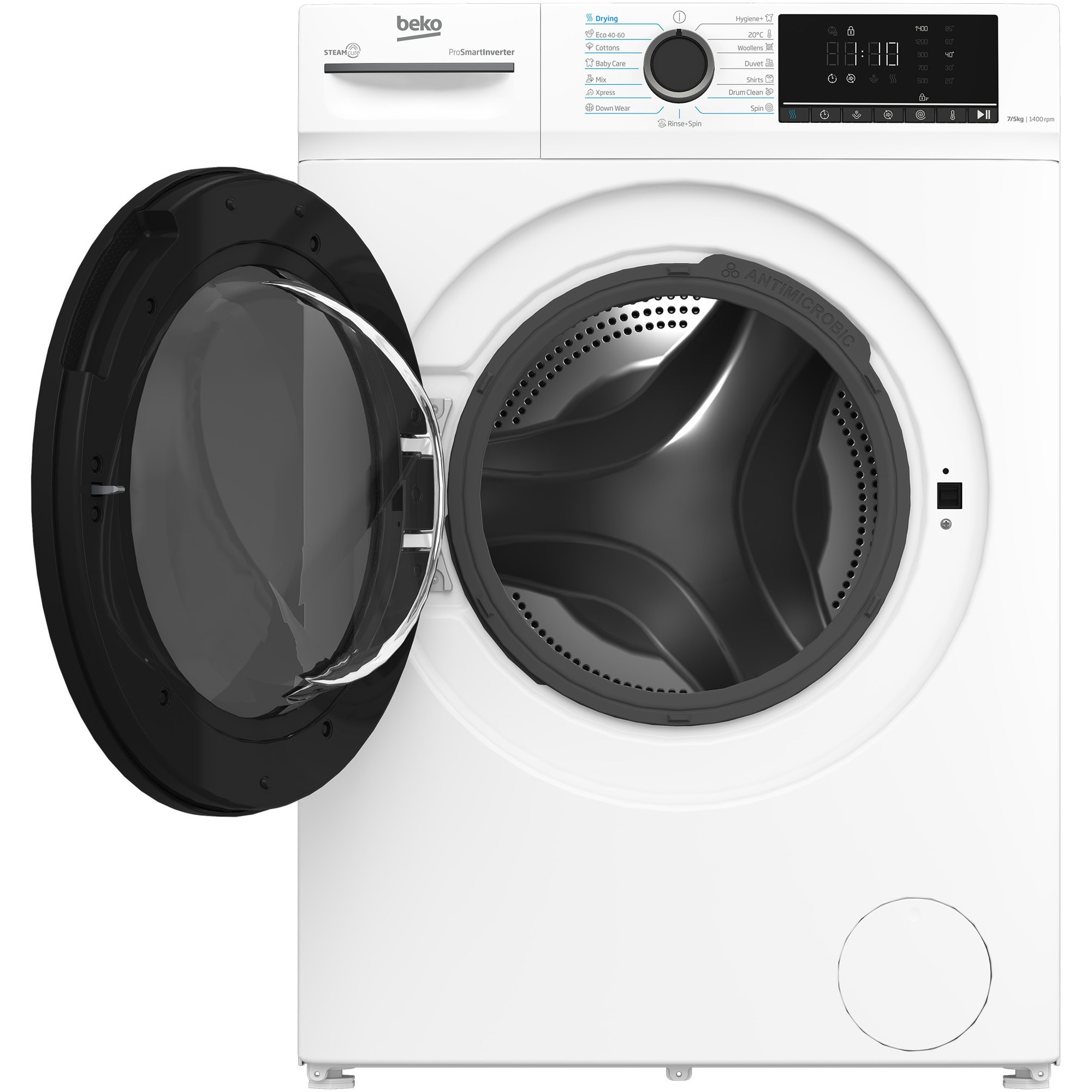 Masina de spalat rufe cu uscator Beko BMM5DFO5741W, Clasa D, SteamCure, 7/5 kg, 1400 rpm, Alb
