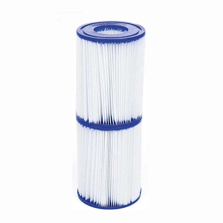 Cartus filtru Tip II compatibil Bestway 58094 / element filtrant, din ABS, hartie filtranta pliata, filtrare inalta, alb/albastru, 106x52x136 mm, 1 buc