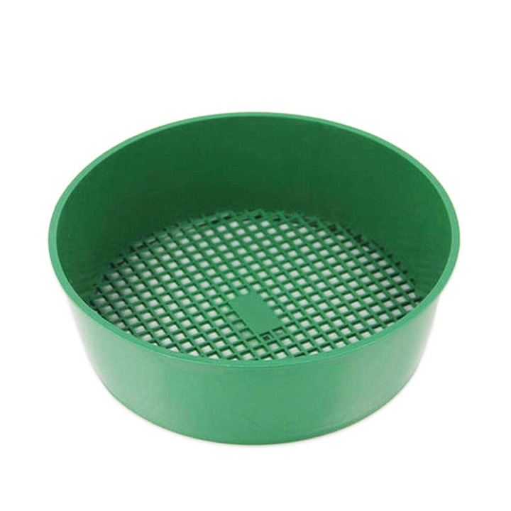 Sita komposzthoz, környezetbarát PP műanyagból, komposzt szitálásához, kövek és törmelék eltávolításához, zöld, 21x5 cm, 1 db