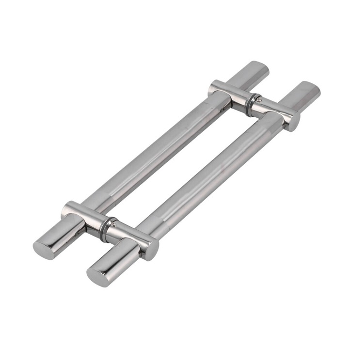 Дръжка за врата push-pull / издърпваща щанга, неръждаема стомана 304, за дървени или стъклени врати 10-15 мм, устойчива на корозия и износване, 595 мм, сребриста