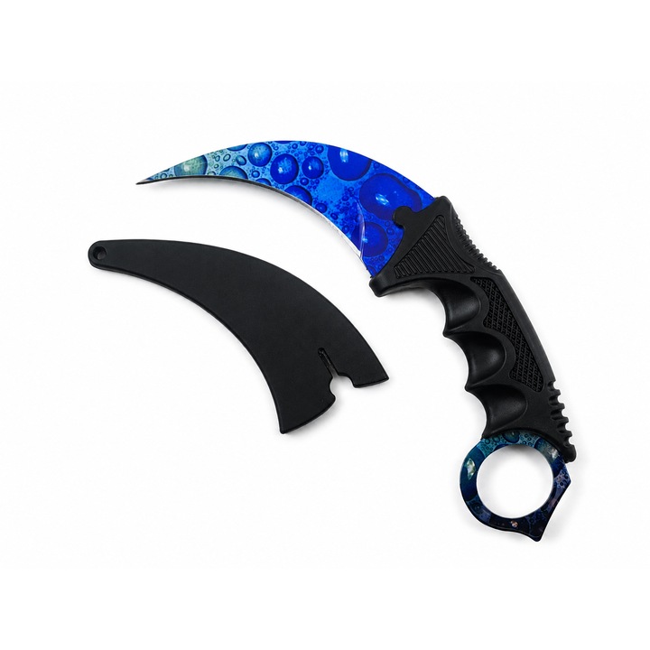 Cutit Karambit Blue Dragon cu Tais, Model Albastru Premium, Design Fantasy, Husa Inclusa, Dalimag