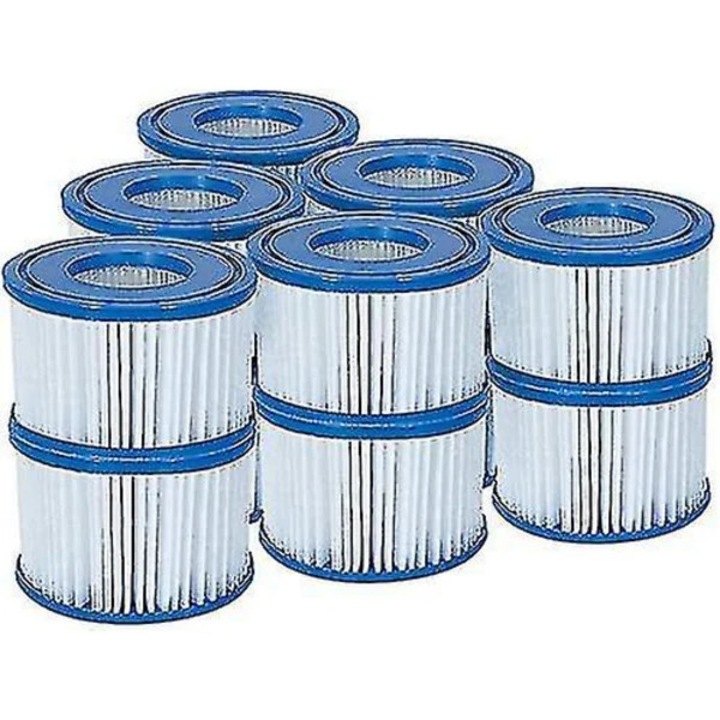 Cartus filtru piscina set 12 piese PET fibra sticla gri 78x28x88mm