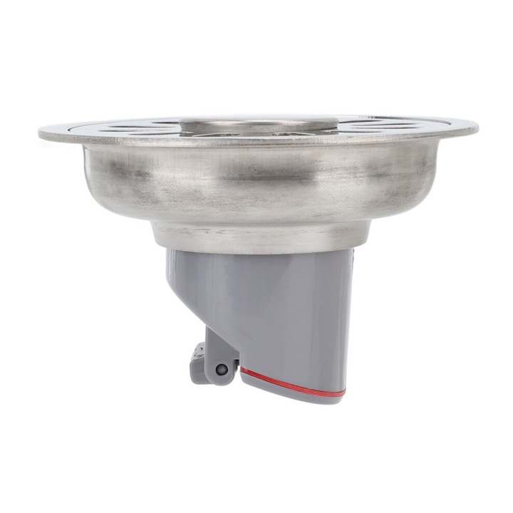 Sifon pardoseala rotund, scurgere de dus, din otel inoxidabil 304, cu protectie anti-miros, argintiu, diametru 9 cm