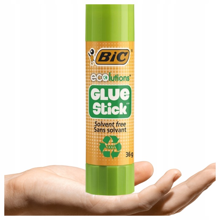 BIC Ecolutions környezetbarát, vízbázisú, biológiailag lebomló ragasztóstift, zöld, 36 g