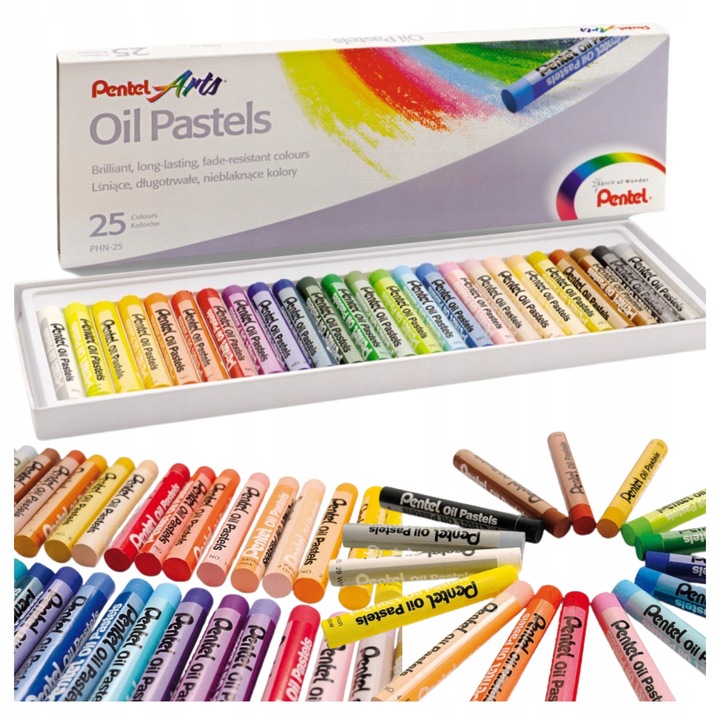 Pentel olajpasztell készlet, 25 szín, többszínű, 25 db