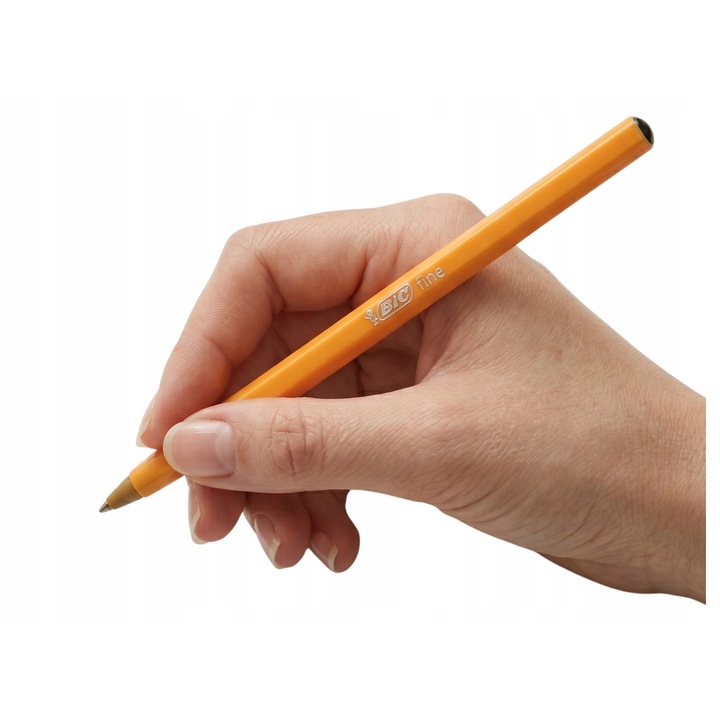BIC Orange Original Fine golyóstoll, 0,8 mm-es hegy, gyorsan száradó fekete tinta, narancssárga, 1 db