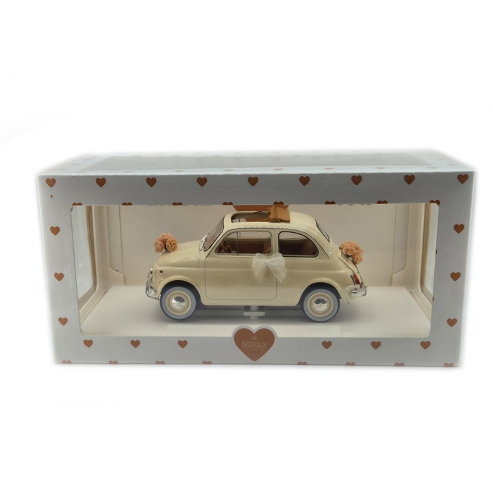 Fiat 500 L (1968) - esküvői kiadás - esküvői ajándék - Norev - 1:18