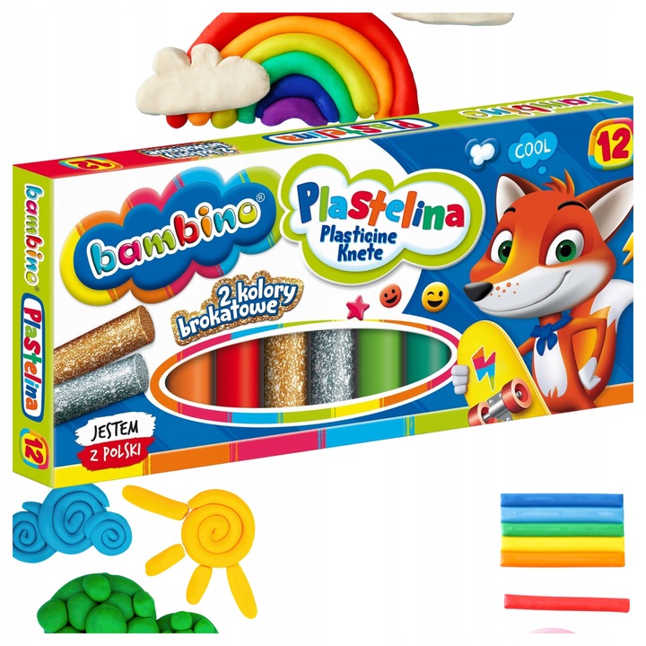 Plastilina Bambino iskolai készlet 12 színű, többszínű 150g