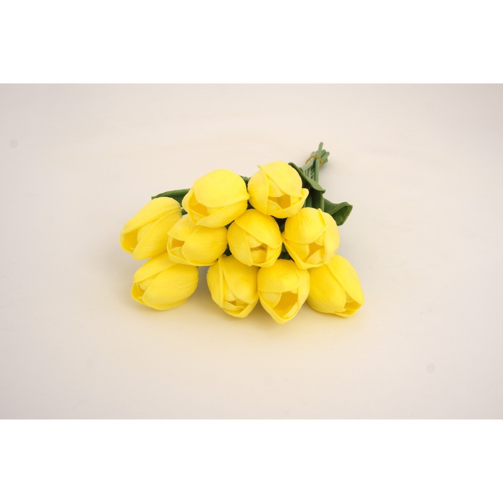 10 db szilikon tulipán szett, M 30 cm, sárga szín, B.S.P. / SL1255-1