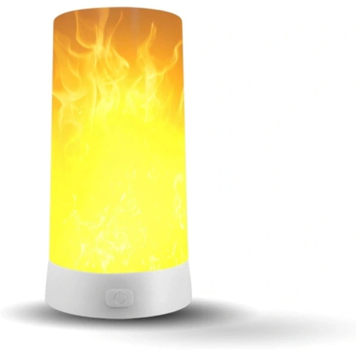 Lampa LED cu efect de flacara, felinar decorativ reincarcabil USB, IP44 rezistent la apa, baza magnetica si carlig metalic, 1200mAh, 20h autonomie, Galben cald, 1 buc