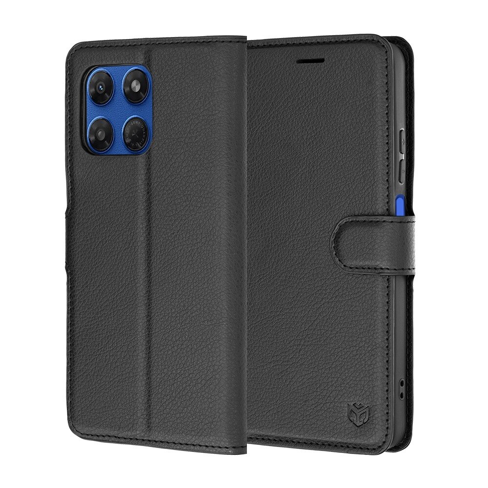 Husa pentru Motorola Moto G37 / G37 Power / G47 Tip Carte DaDen®, Leather Folio, Functie de Stand, Calitate Premium, Antisoc, Protectie Sporita, Negru