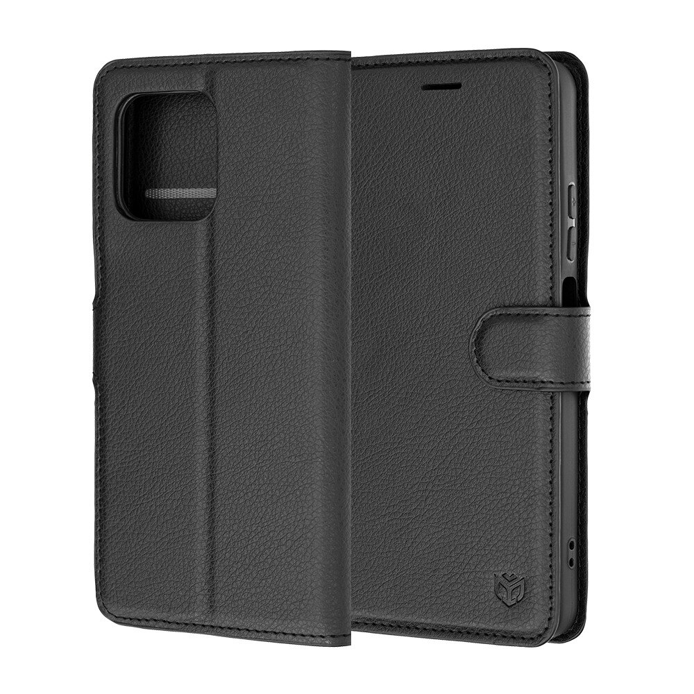 Husa pentru Motorola Moto G37 / G37 Power / G47 Tip Carte DaDen®, Leather Folio, Functie de Stand, Calitate Premium, Antisoc, Protectie Sporita, Negru