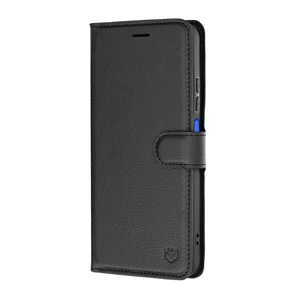 Husa pentru Motorola Moto G37 / G37 Power / G47 Tip Carte DaDen®, Leather Folio, Functie de Stand, Calitate Premium, Antisoc, Protectie Sporita, Negru